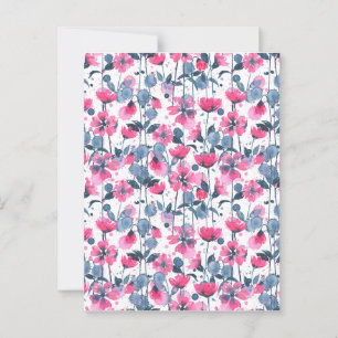 Pink Watercolor Daisies Postcard