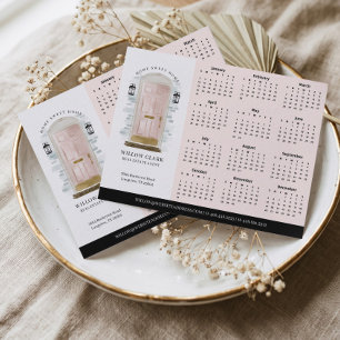 Pink Watercolor Door Real Estate 2027 Calendar Postcard