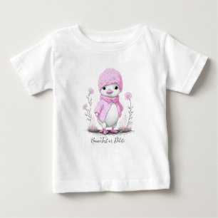 Pink Watercolor Duck Baby T-Shirt