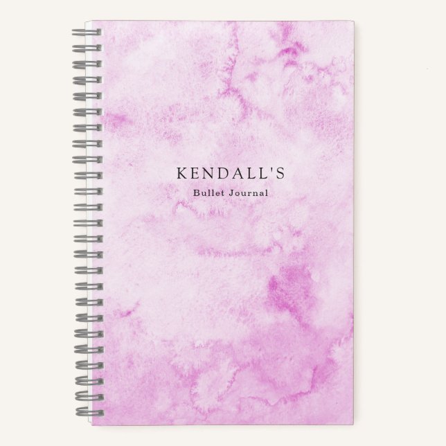 Pink Watercolor Elegant Notebook (Front)