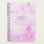 Pink Watercolor Elegant Planner<br><div class="desc">Elegant planner with your name and description over a hand painted pink watercolor background.</div>