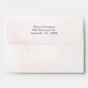 Pink Watercolor Elegant Return Address Modern Envelope