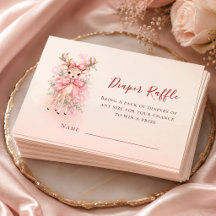 Pink Watercolor Fawn Baby Shower (Baby Girl)