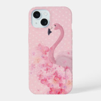 Pink Watercolor Flamingo Floral and Dots