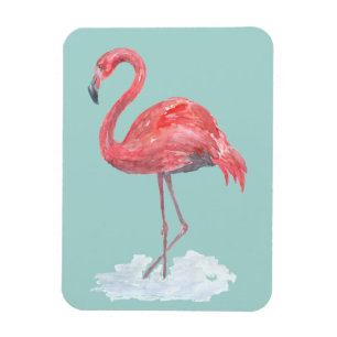 Pink watercolor Flamingo . Magnet