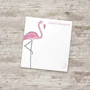 Pink Watercolor Flamingo Simple Stylish Chic Notepad