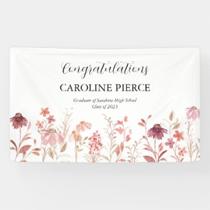 Pink Watercolor Floral Banner