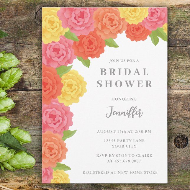 PINK WATERCOLOR FLORAL BRIDAL SHOWER INVITATION (Creator Uploaded)