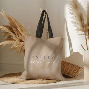 Pink Watercolor Floral Bridesmaid Tote Bag