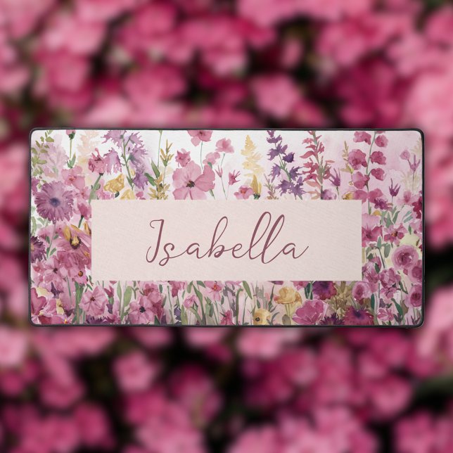 Pink Watercolor Floral  Desk Mat (Creator Uploaded)