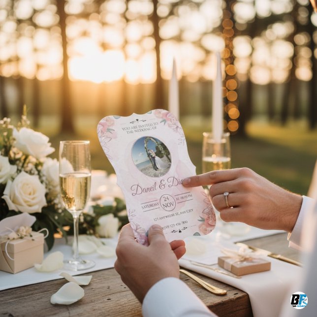 Pink Watercolor Floral Elegant Wedding Invitation (Creator Uploaded)