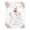 Pink Watercolor Floral Little Deer First Birthday