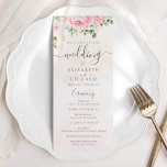 Pink Watercolor Floral Peonies Elegant Wedding Program<br><div class="desc">This wedding program features a beautiful and elegant design with soft pink and white flowers. It is a perfect way to add a touch of romance and sophistication to your wedding ceremony.</div>