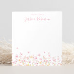 Pink Watercolor Floral Personalised Notepad<br><div class="desc">Create your own personalised pink watercolor floral notepad with your custom name.</div>