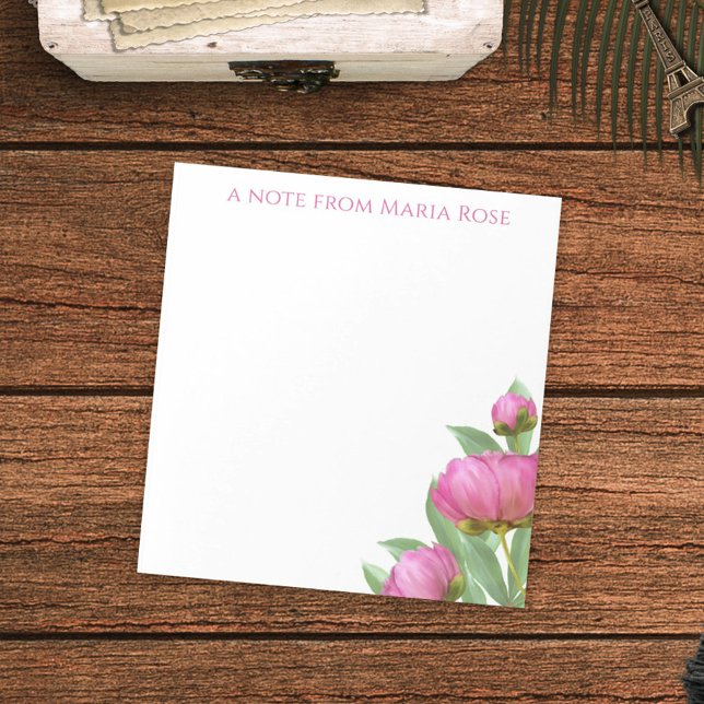 Pink Watercolor Floral Personalised  Notepad (Creator Uploaded)