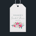 Pink Watercolor Floral Script Custom Bridal Shower Gift Tags<br><div class="desc">This bridal shower favour tag features soft pink watercolor flowers with greenery and elegant script lettering, creating a refined and feminine look for your celebration. Perfect for attaching to favour bags, gifts, or take-home treats at a bridal shower, luncheon, or garden party. Coordinates easily with matching stickers, napkins, invitations, and...</div>