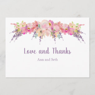 Pink Watercolor Floral Thank You