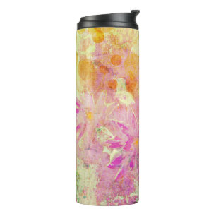 Pink Watercolor Floral Thermal Tumbler