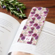 Pink Watercolor Florals Monogram