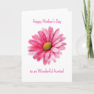 Pink Watercolor Flower Mother's Day Card