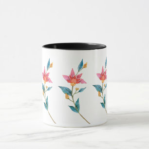 Pink watercolor flower mug