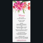 Pink Watercolor Flower Posy Wedding Menu Card<br><div class="desc">This floral menu card is part of a wedding suite. Matching items are available in my store.</div>