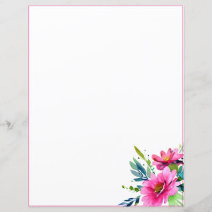 Pink watercolor flowers