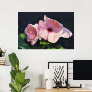 Pink Watercolor Flowers Floral Art Print
