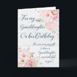 Pink Watercolor Flowers Granddaughter Birthday Card<br><div class="desc">Pretty and thoughtful greeting card for granddaughter's birthday with vintage pink watercolor flowers and sentimental verse.</div>