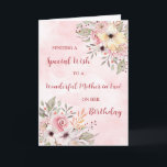 Pink Watercolor Flowers Mother in Law Birthday Card<br><div class="desc">Birthday card for mother in law with vintage pink watercolor flowers and thoughtful verse.</div>
