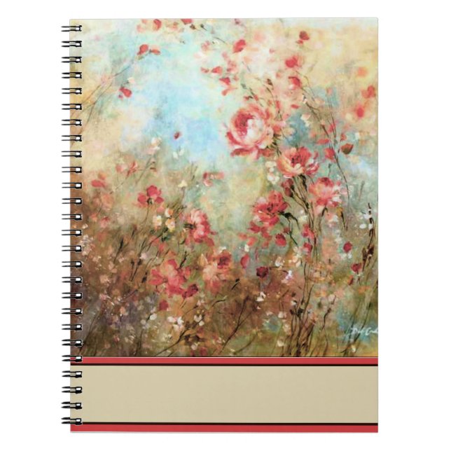 Pink watercolor flowers notebook (Front)