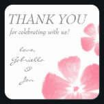 Pink Watercolor Flowers Thank You Stickers<br><div class="desc">Pink Watercolor Flowers Thank You Stickers</div>