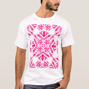 Pink watercolor: geometric tile design. T-Shirt