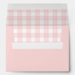 Pink Watercolor Gingham Envelope