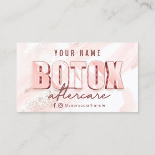 Pink Watercolor Glitter Aftercare Card