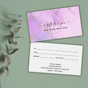 Pink Watercolor Glitter Gift Certificate