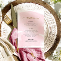 Pink Watercolor Gold Menu