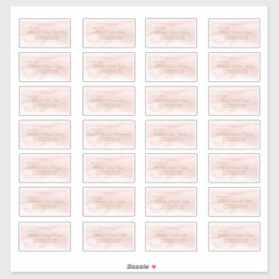 Pink Watercolor Gold Type Guest Address Label