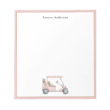 Pink watercolor golf cart Personalised Golfers 