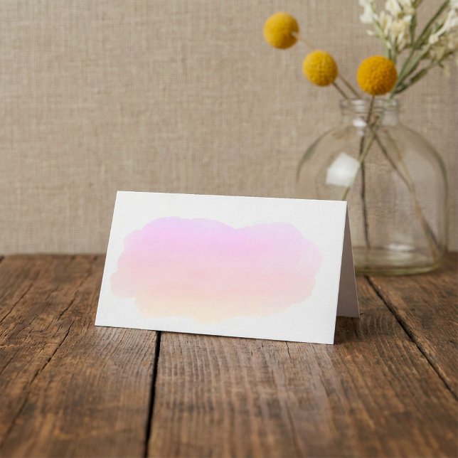 Pink watercolor guest name place card (Pink watercolor guest name place card)