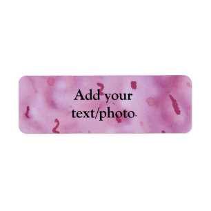 Pink watercolor hand painted abstract text add nam return address label