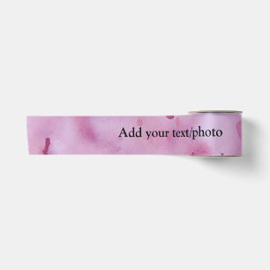 Pink watercolor hand painted abstract text add nam satin ribbon