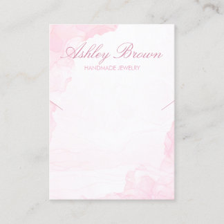 Pink Watercolor Handmade Jewellery Necklace Displa Business Card