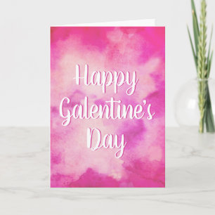 Pink Watercolor Happy Galentine's Day Holiday Card