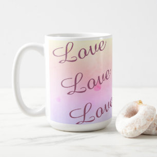 Pink Watercolor Heart Notebook   Cute  Coffee Mug