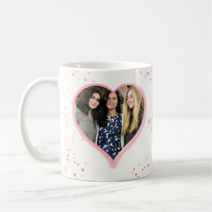 Pink Watercolor Heart Simple Photo Minimalist  Coffee Mug