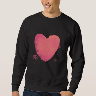 Pink Watercolor Heart Sweatshirt