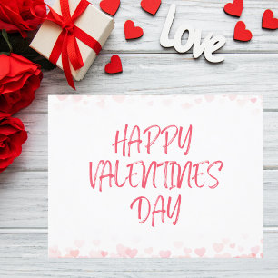 Pink Watercolor Heart Valentine's Day Postcard