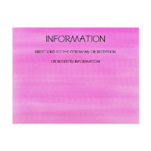 PINK WATERCOLOR INFORMATION CARD