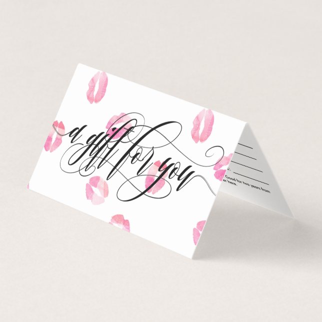 Pink Watercolor Kisses - Gift Certificate (Front)